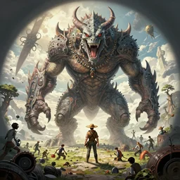 The Kraken, Monster Hunter Illustrations art book, giant, Moebius, Greg Rutkowski, Zabrocki, Karlkka, Jayison Devadas, Phuoc Quan, trending on Artstation, 8K, ultra wide angle, zenith view, pincushion lens effect.