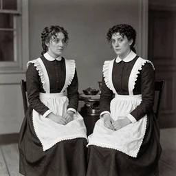 two house servants, chambermaid sisters, horror, 1700s, class warfare, historic photograph