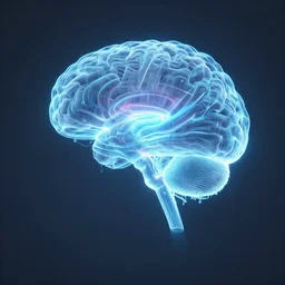 brain, holographic projection image