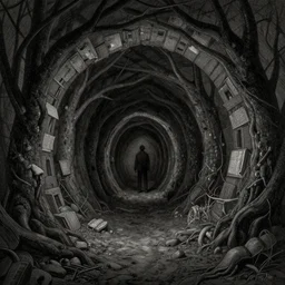 the dark tunnels of adagid the dire by greg rutkowski, zdzisław beksinski, gustave dore, edward gorey,