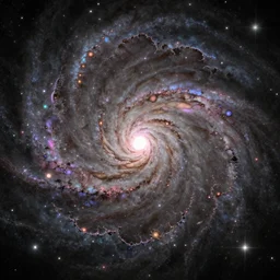 fractal galaxy, dull colors, boring design