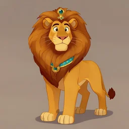 fullbody feral egyptian lion character design of an egyptian lion. egyptian lion deviantart adoptable, style of maple story and zootopia, disney portrait studio lighting by jessica rossier and brian froud in the style of disney, traditional