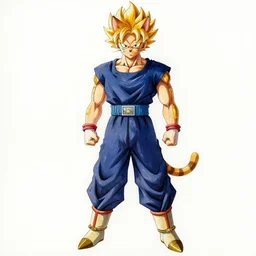 a oil / watercolor painting full body character portrait of an half - saiyan humanoid cat martial artist / mercenary in the style of moebius in the style of leonard boyarsky trending on artstation deviantart pinterest detailed photorealistic highlights and shadow hd 8 k post - processing high resolution