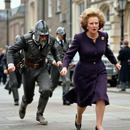 a pack of angry klingons chasing margaret thatcher.