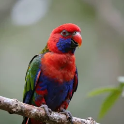 red chattering lory bird gumi laughing wue wue wue wuewuewue then judging as seen from beneath mighty presence, viral youtube animal video