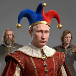 vladimir putin, court jester in renaissance era, fantasy 3 d render, masterpiece, by donato giancola and greg rutkowski and wayne barlow and zdzisław beksinski, realistic face