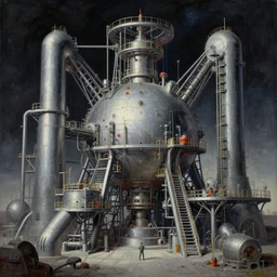 machinery to create a new universe ancient reactor highly detailed painting by zdzisław beksinski 8 k