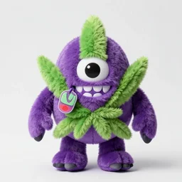 purple haze cannabis monster plush toy