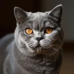closeup of an adorable british blue shorthair cat