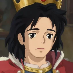 centered!! macro head portrait of medieval depressed sad disappointed king michael jackson, artstation, detailed cartoon, elegant, digital painting, concept art, smooth, sharp focus, illustration, ghibli, makoto shinkai, don bluth, fujita goro, jean giraud, akihiko yoshida, tom whalen 8 k
