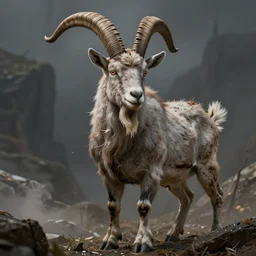 the devastating wise goat, fantasy, h.p. Lovecraft, highly detailed, HD, 8k
