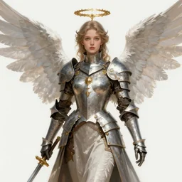 Fantasy Concept character art of a victorian angel knight girl. By artstation trending. Highly detailed