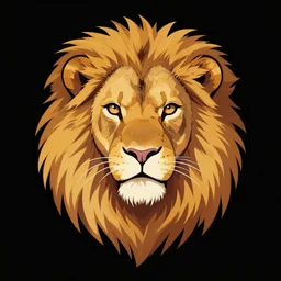 anime lion head, on a black background, full shot, 5 colors