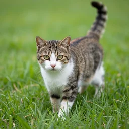 cat over the grass