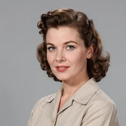 photo of an intelligent 1950s young woman, age 26