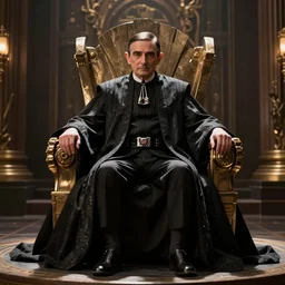 Mr Bean as Emperor Palpatine in his throne room