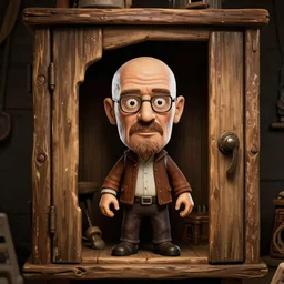 walter white in don't starve, cupboard cutout art, 4 k, highly detailed, epic lighting