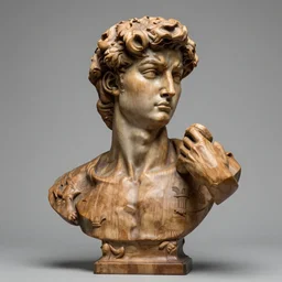 high intricate bust of david tennant 1 9 7 0 carved from wood in baroque style, studio light, maria panfilova, andrea savchenko, mike kime, ludovic plouffe, qi sheng luo, oliver cook, trending on artstation