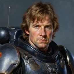 character portrait closeup young han solo harrison ford cyberpunk starcraft terran warhammer 4 0 k space marine, confident, character design, painting by gaston bussiere, dan mumford, moebius, katsuya terada, frank frazetta, tom of finland, trending on artstation