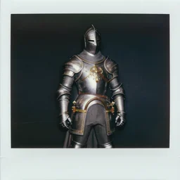a knight waiting for his lord to return, polaroid, shot on 7 0 mm, vintage, cool color palette, tones of black in background, light blue foreground, 3 - dimensional, 3 d, lonely, angry, in a symbolic and meaningful style, insanely detailed and intricate, hypermaximalist, elegant, ornate, hyper realistic, super detailed