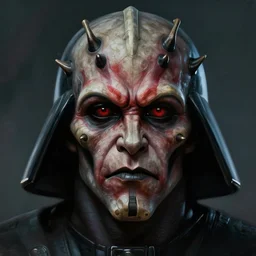 Portrait of a Darth maul, male, detailed face, fantasy, highly detailed, cinematic lighting, digital art painting by greg rutkowski