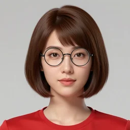 hearts of iron 4 leader portrait of woman with brown bob haircut, round reading glasses, red eyes, red suit, democratic, trending on artstation, highly detailed, character portrait, ylva ljungqvist, custom portraits, paradox interactive