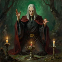 a beautiful painting of voldemort performing an occult ritual, by greg rutkowski featured on artstation