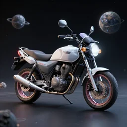 dakar motorbike in space, render, space theme