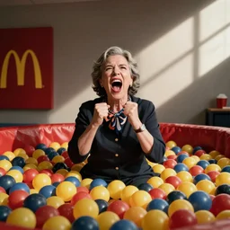 ruth bader ginsburg screaming in the mcdonalds ball pit on a bad acid trip