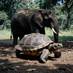 a photo of a turtle elephant in its natural habitat, kodak ektachrome e 1 0 0 photography