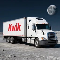 kwik trip semi truck on the moon