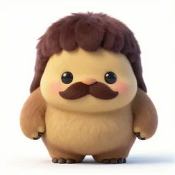 “ cute small happy kawaii chibi boulder troll with a mustache, studio ghibli, 9 0 s, 4 k, digital art, octane render, transparent background ”