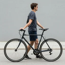 men holding a bicycle