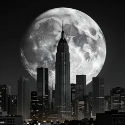A city built on the Dark side of the Moon Hyperrealism