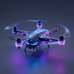 a product photo on amazon of a futuristic neon drone toy with