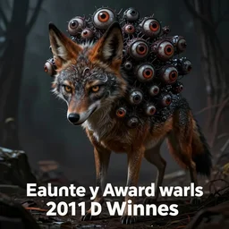 hd professional concept art of a jackal in a horror game, many eyes, creepy, award - winning