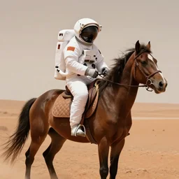 photo of a astronaut riding a horse on Mars, 4K,