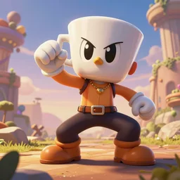 saitama as cuphead endgame boss ingame shot from cuphead, fantasy, endgame boss, smooth, cinematic perspective, smooth, artstation, behance, deviantart