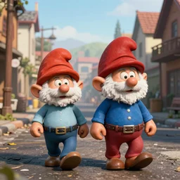 a couple of Smurfs walking the streets in Red dead Redemption 2 8k hyperdetailed photorealism HDR