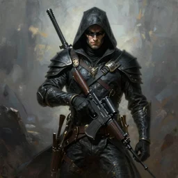 a stealthy rogue fighter, highly detailed painting by gaston bussiere, 8 k