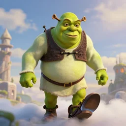 shrek going to heaven, highly detailed, high quality, hd, 4 k, 8 k, canon 3 0 0 mm, professional photographer, 4 0 mp, lifelike, top - rated, award winning, realistic, sharp, no blur, edited, corrected, trending