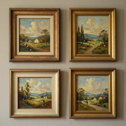 a retro painting with frames