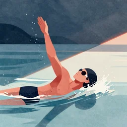 swimming in a sea of incredible joy, a simple textured vector based illustration, critical detail, contrasting colors, sharp focus, atmospheric dreamscape painting, wlop by ( watercolor )