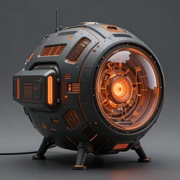 techno - biological innovative survival pods, generative design structure, biopunk, black and orange colour palette, high _ detail, photorealism