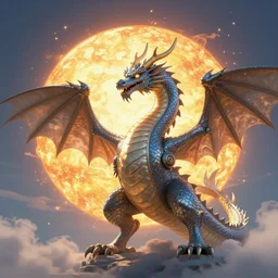i just saw a huge dragon that is guarding the sun, modernism, digital art, fantasy art, trending on artstation, octane render, 3 d, volumetric lightening, lossless quality