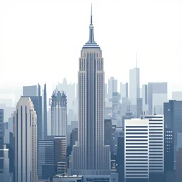 downtown new york city, vector art, minimalism,