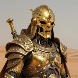 portrait of sardaukar warior biomechanical desert mask exoskeleton hybrid, in style of Frank Herbert\'s Dune, in style of Midjourney, insanely detailed and intricate, golden ratio, elegant, ornate, horror, elite, ominous, haunting, matte painting, cinematic, cgsociety, H.R. Giger, James jean, Noah Bradley, Darius Zawadzki, Zdizslaw Beksinski, vivid and vibrant