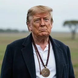 a portrait photograph of donald trump as ( ( ( ( ( ( a tribal shaman from the stone age ) ) ) ) ) ), dslr photography