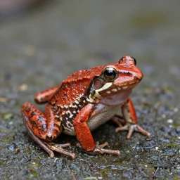 red frog in the wild