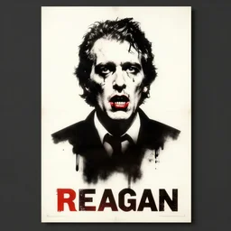 zombie reagan, punk rock poster by banksy